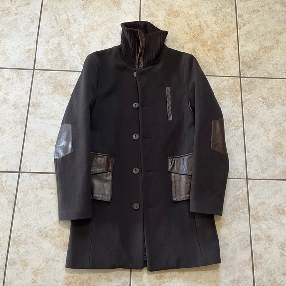 Mackage Jackets & Coats Mackage Brown Wool Leather Trim Accents